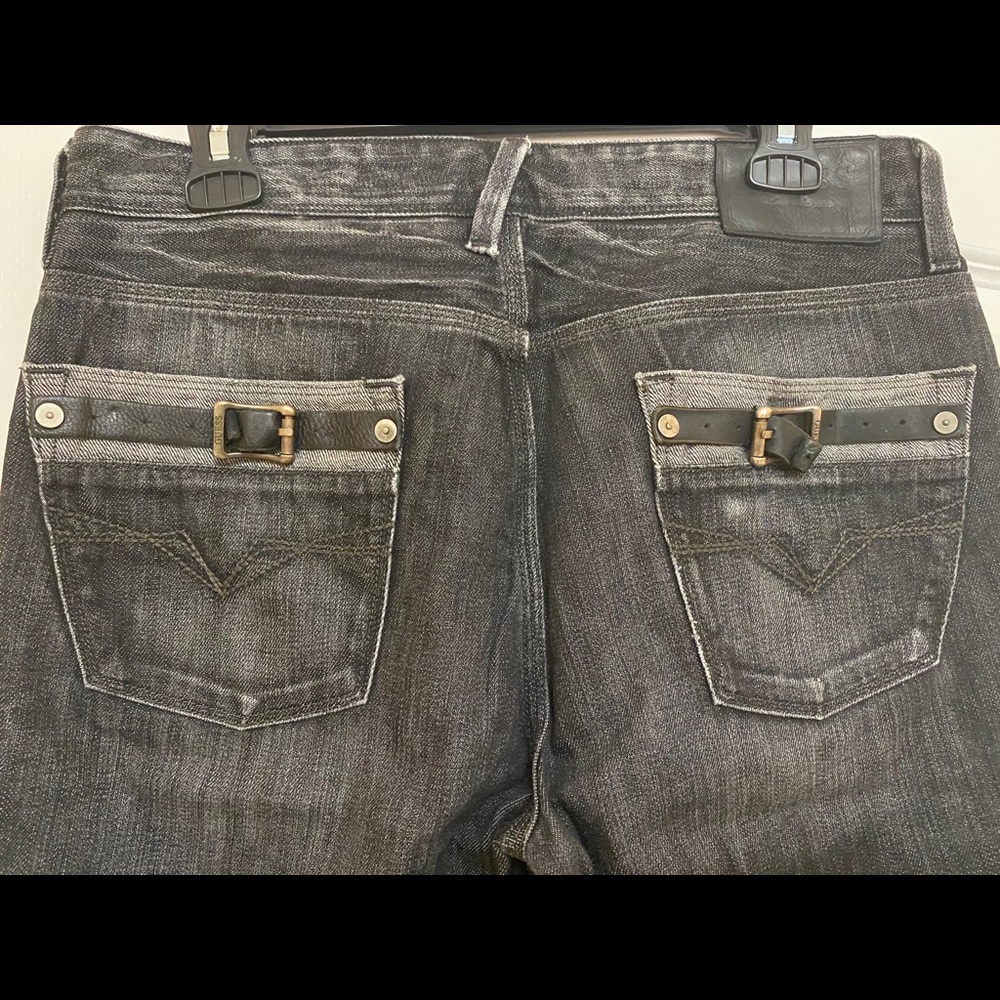 Black distress guess jeans